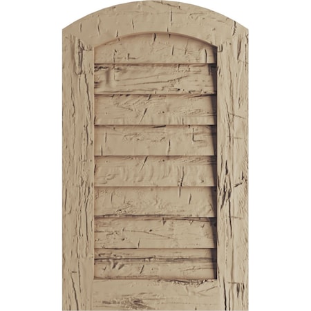 Timberthane Hand Hewn Arch Top Faux Wood Non-Functional Gable Vent, Primed Tan, 34W X 21H